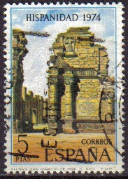 z vendido ESPAÑA 1974 2215 Sello Hispanidad Argentina Ruinas de la Mision de San Ignacio de Mini usado Espana Spain Espagne Spagna Spanje Spanien Spain 